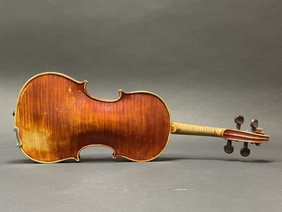 Violin in case, bearing a label 