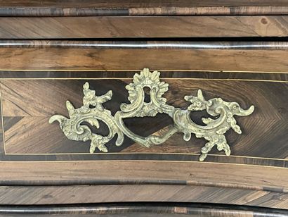 Chest of drawers with curved front, in rosewood...