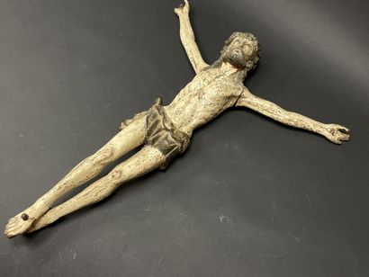 Crucifix Christ in polychrome carved wood...