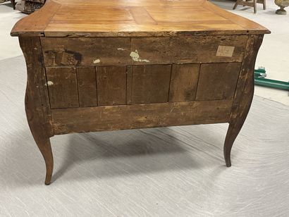 Curved chest of drawers in blond fruitwood,...