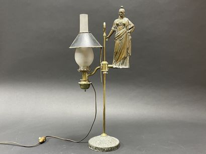 Electrically mounted kerosene lamp topped...