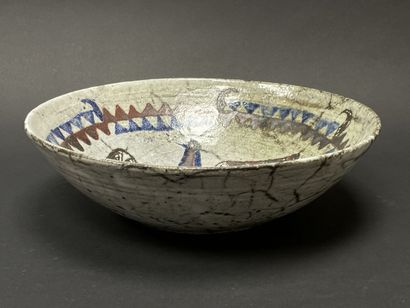 Jean DERVAL (1925-2010) - 
Large ceramic...