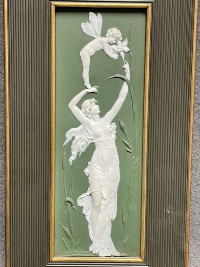 Pair of neoclassical plates in cookie pate...
