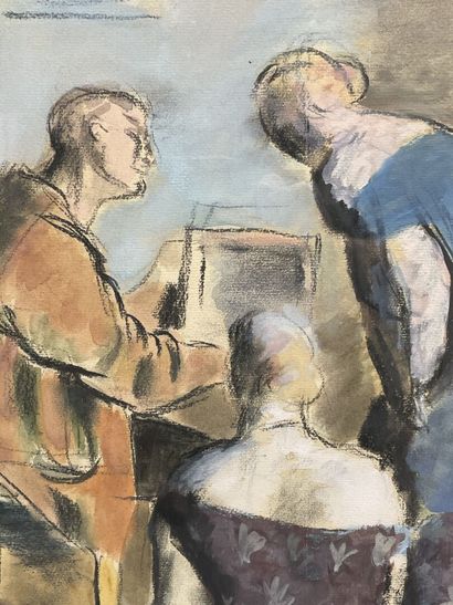 Wilhelm GIMMI (1886-1965)
L'atelier du peintre
Pastel...