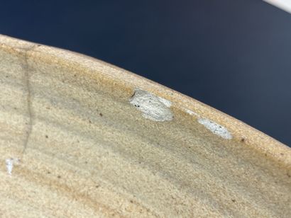 LA BORNE Very large stoneware bowl, abstract...