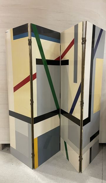 Screen in melamine lacquered on two sides.
Signed...