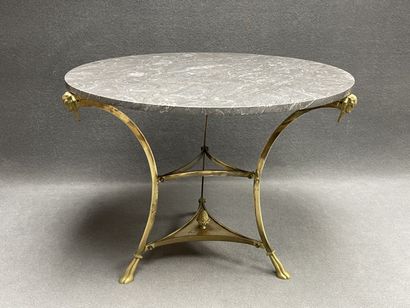 Neoclassical coffee table with marble top,...
