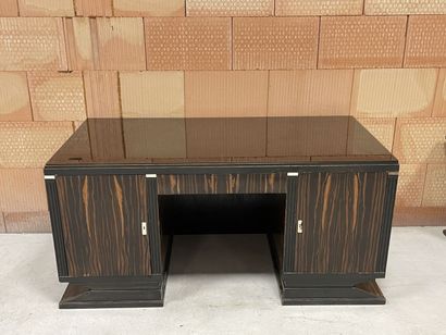 Cabinet de travail en placage d'ébène de...