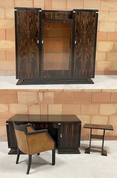 Cabinet de travail en placage d'ébène de...