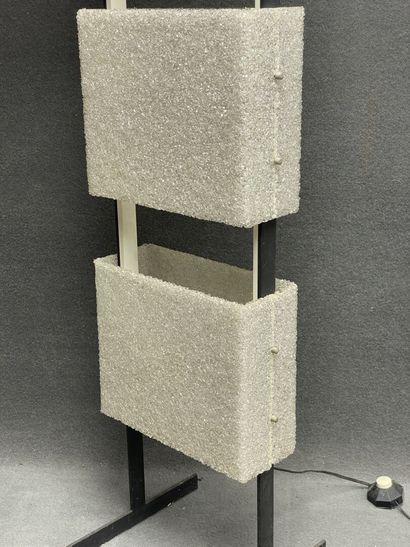 Metal floor lamp with three perspex shades.
Circa...