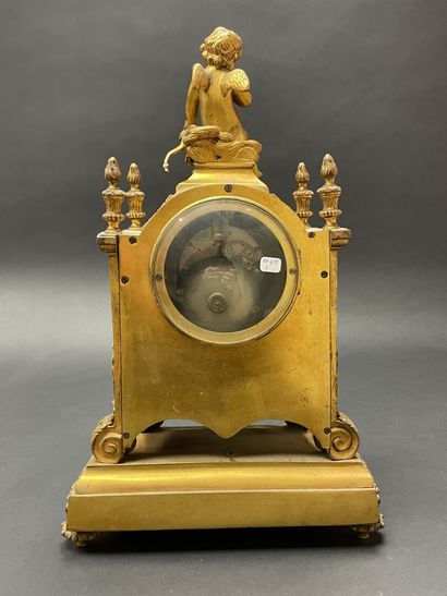 *Bronze mantelpiece with clock and pair of...