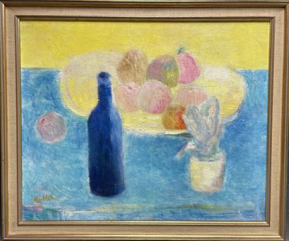 Yvonne MOTTET (1906-1968) 
Still life bottle...