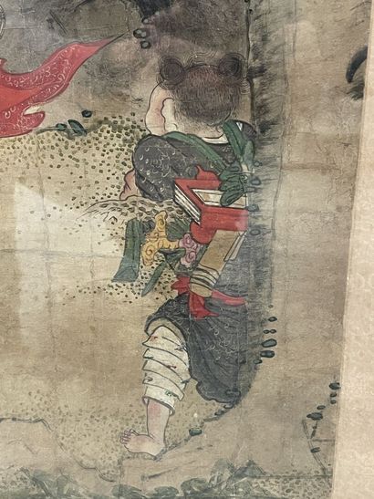 Ecole japonaise du XIX°sècle.
Huile sur toile...
