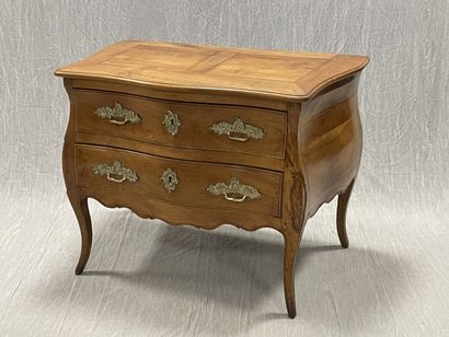 Curved chest of drawers in blond fruitwood,...