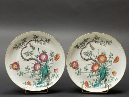 Pair of Chinese porcelain dishes, decorated...