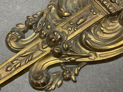 Large two-light bronze sconce with putto...