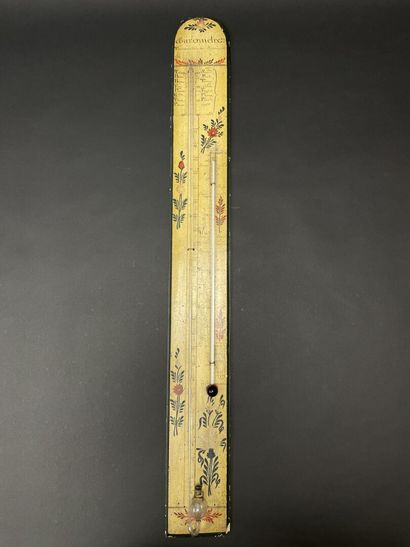 Baromètre en bois peint. 
début XIX° siècle.
95...