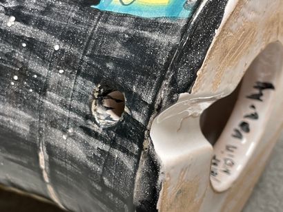 Veilleuse à deux visages, figurant une marotte,...