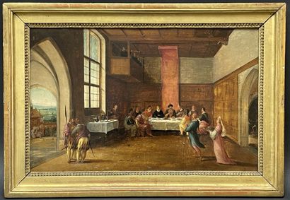 Ecole Flamande fin du XVIe siècle. 
Le Festin...