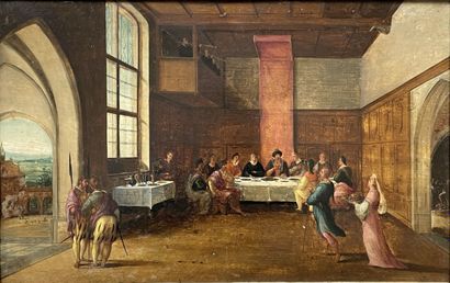 Ecole Flamande fin du XVIe siècle. 
Le Festin...