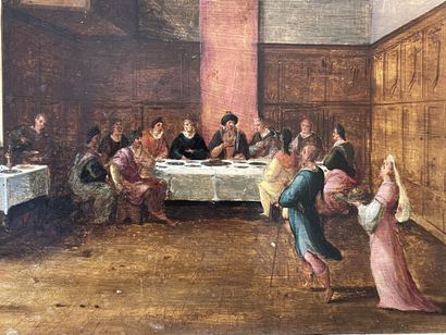 Ecole Flamande fin du XVIe siècle. 
Le Festin...