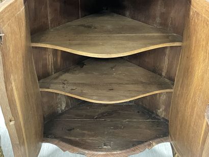 Paire d'encoignures galbées, en frisage en...