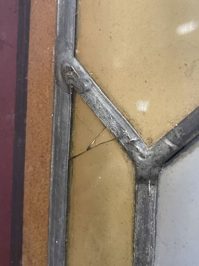 Paire de vitraux à décor d'un couple chinois.
Fin...
