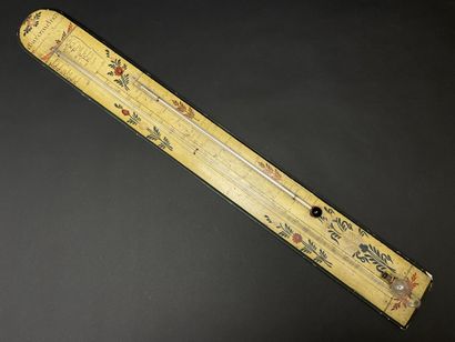 Baromètre en bois peint. 
début XIX° siècle.
95...