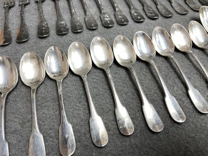 CHRISTOFLE 
Ménagère en métal argenté, modèle...