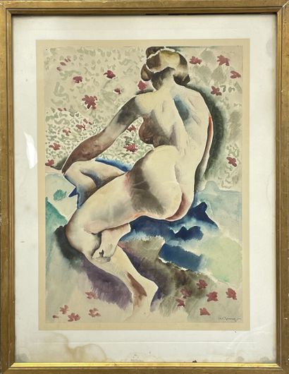 Paul Elie GERNEZ (1888-1948)
Nu de dos.
Aquarelle...