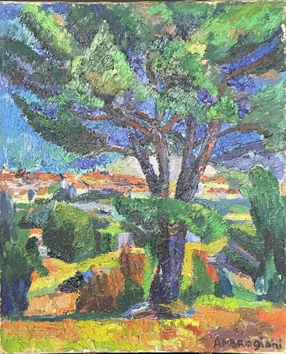 Pierre AMBROGIANI (1907-1985). 
Paysage au...