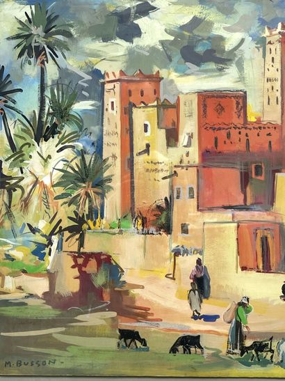 Marcel BUSSON (1913-2015).
Vue d'une ville...