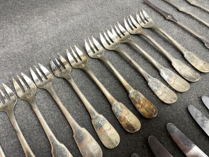CHRISTOFLE 
Ménagère en métal argenté, modèle...