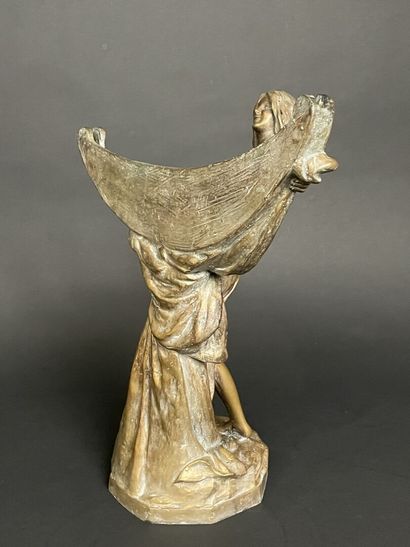 Grand miroir de table: Femme drapée au miroir....