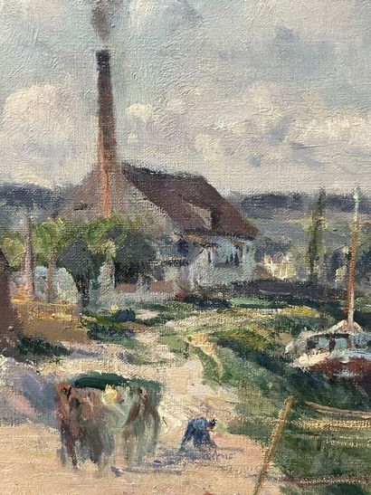 Victor VIGNON (1847-1909) 
Peniches sur la...