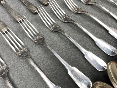 CHRISTOFLE 
Ménagère en métal argenté, modèle...