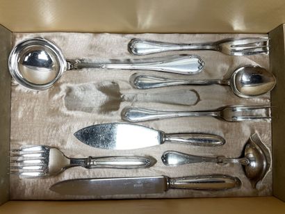 CHRISTOFLE 
Ménagère en métal argenté, modèle...