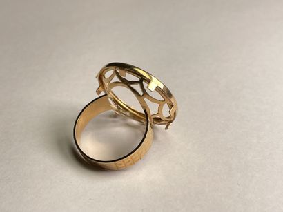 Lot de cinq montures de bague en or 750°/00...
