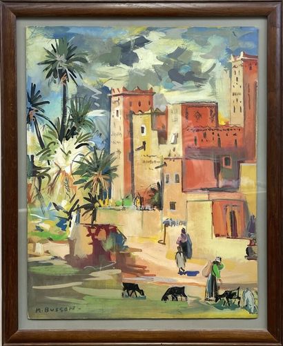 Marcel BUSSON (1913-2015).
Vue d'une ville...