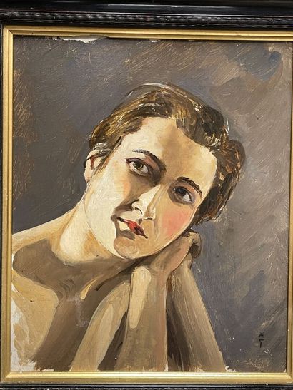 René GRUAU (1909-2004)
Portrait de femme.
huile...