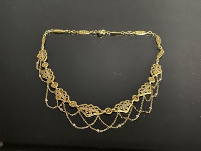Collier ras de cou maille draperie, avec...