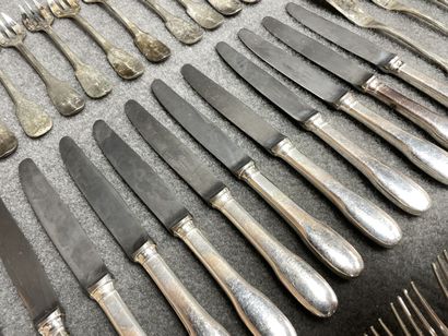CHRISTOFLE 
Ménagère en métal argenté, modèle...