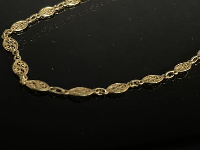 Sautoir en or maille draperie.
Or 750°/00
L:...