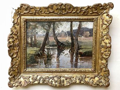 Louis Aimé JAPY (1840-1916) 
Bord de rivière....