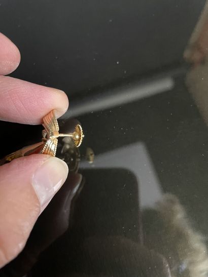 Paire de pendants d'oreille en or et citrine...