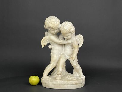 FALCONNET d'après - 
Sculpture en albâtre...