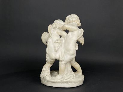 FALCONNET d'après - 
Sculpture en albâtre...