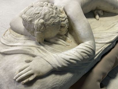 HERMAPHRODITE ENDORMI
Sculpture en marbre...