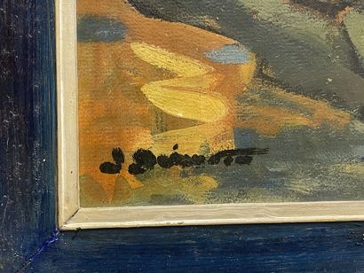 Jean GUINDON (1883 - 1976). 
Maison au bord...
