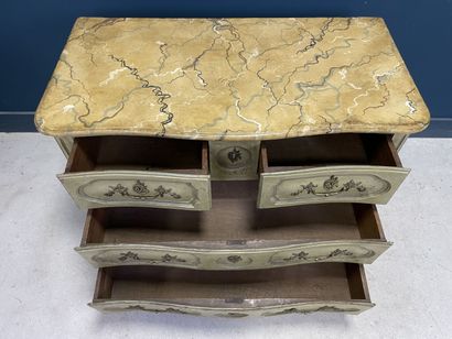 Oak chest of drawers opening to four drawers...